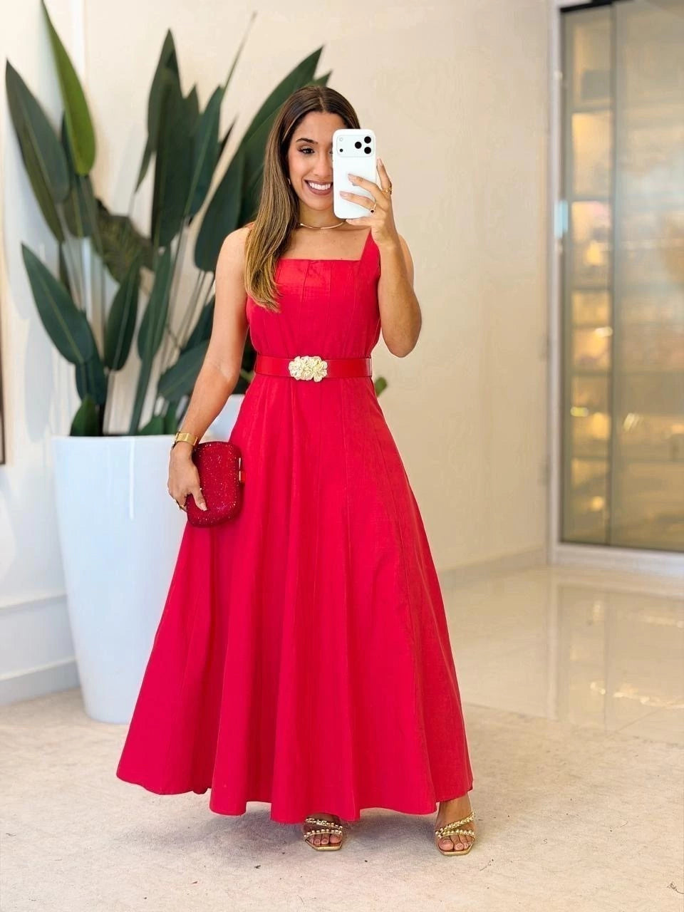 479 - Vestido Linho | Alça