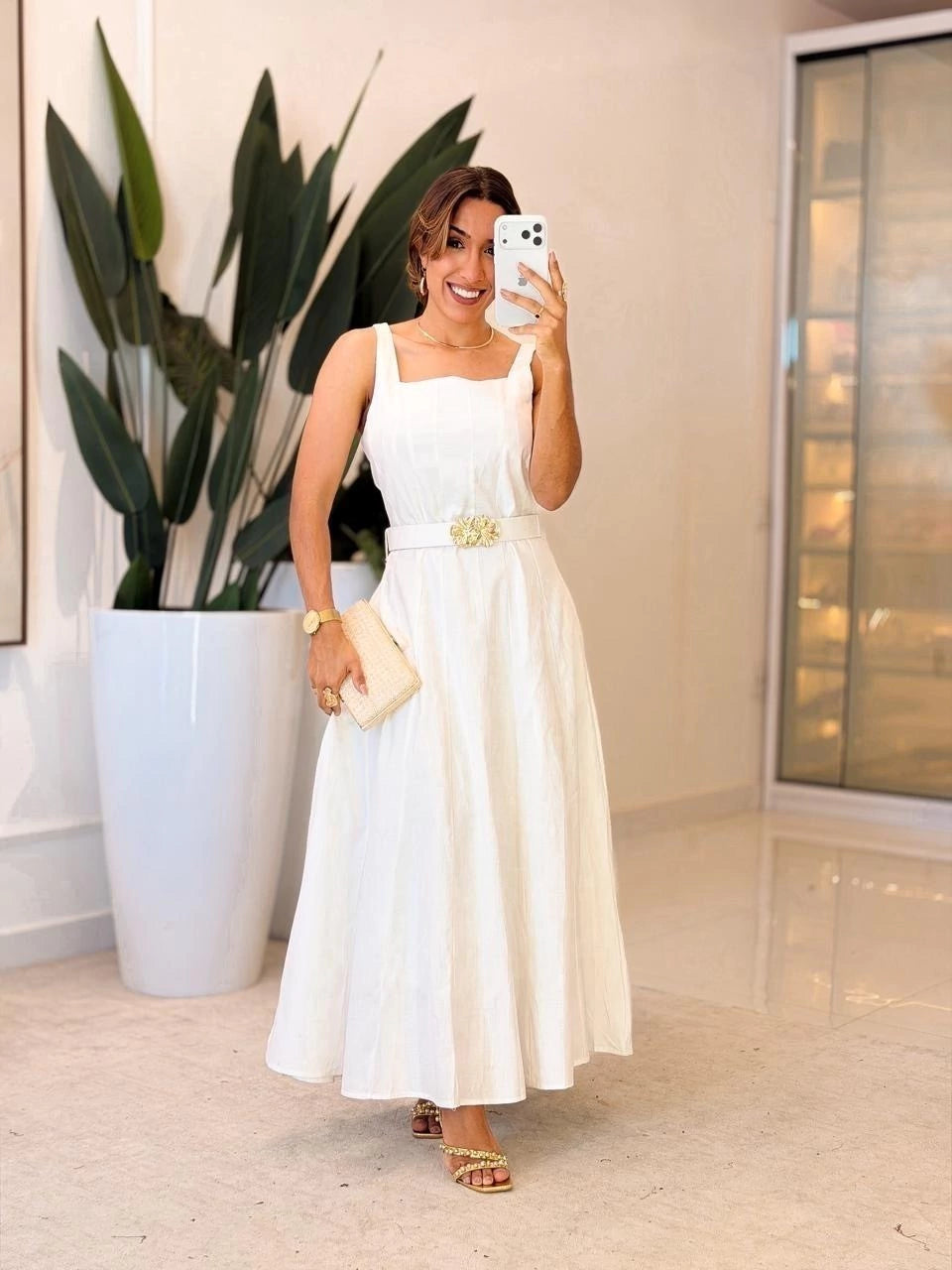 479 - Vestido Linho | Alça
