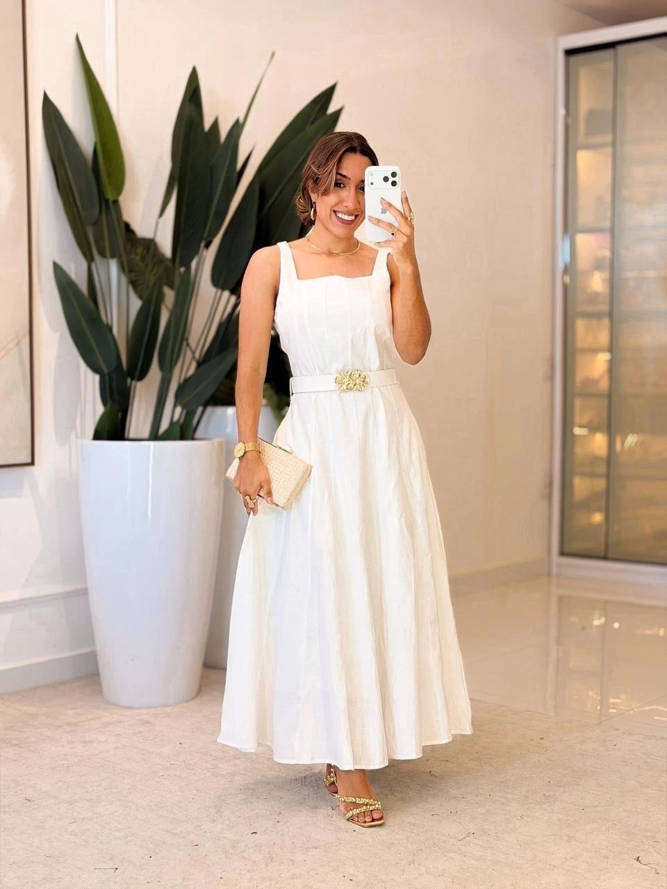 479 - Vestido Linho | Alça