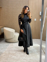 1068 - Vestido Couro Sintético