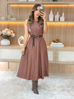 1068 - Vestido Couro Sintético