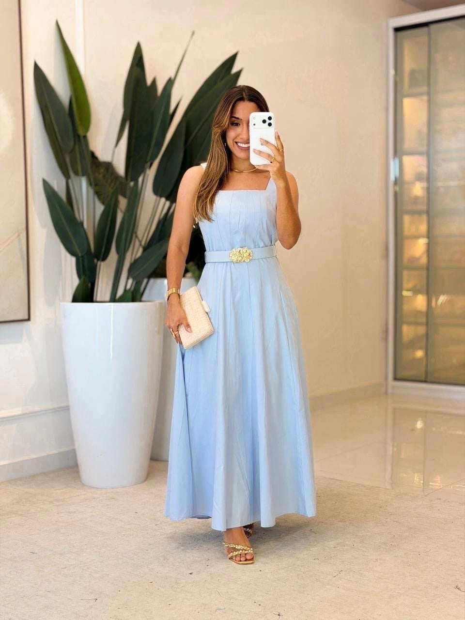 479 - Vestido Linho | Alça