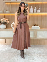 1068 - Vestido Couro Sintético